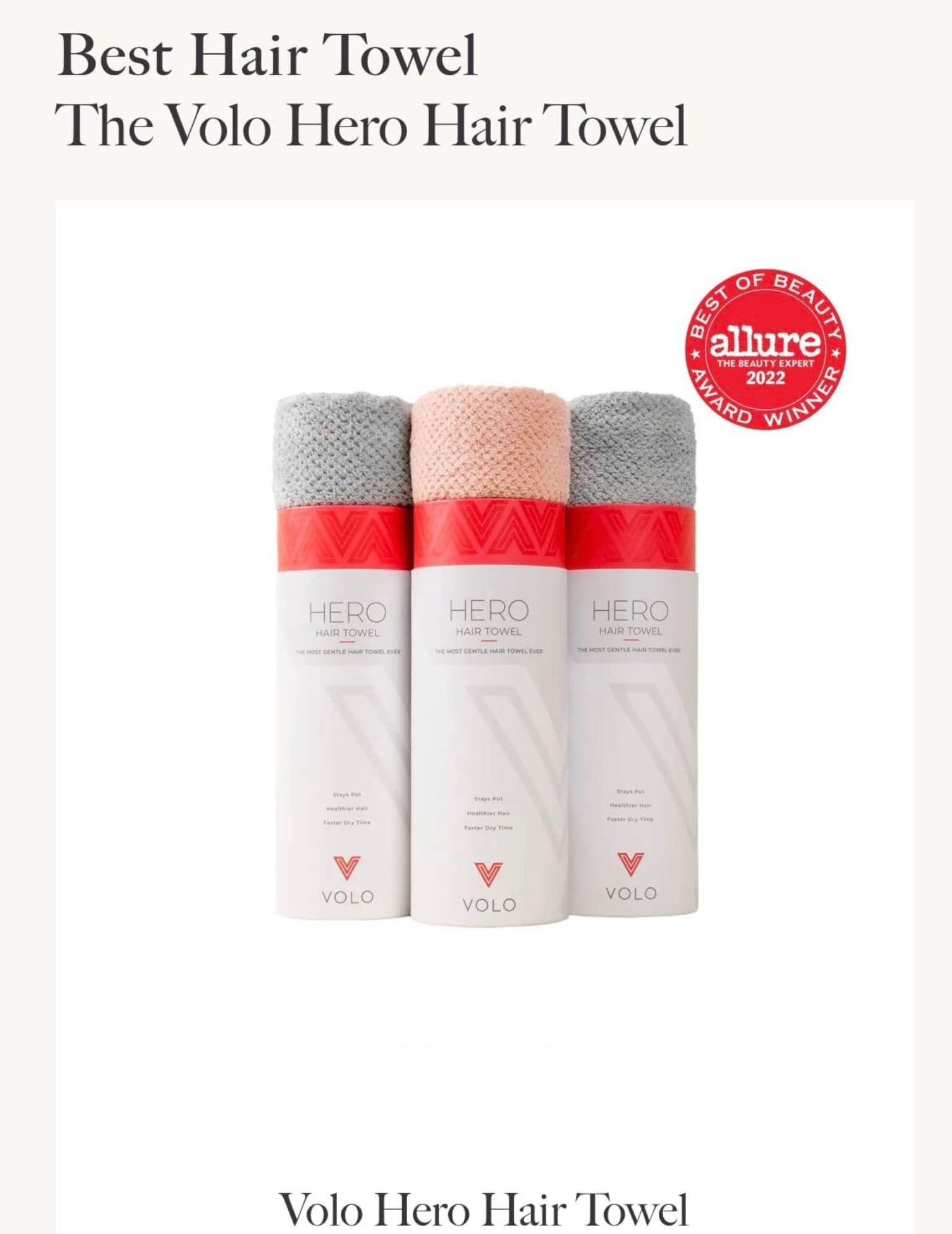 VOLO Hero Cloud Pink Hair Towel | Ultra Soft, Super Absorbent, Quick Drying Nanoweave Fabric | Reduce Dry Time by 50% | Towel Wr